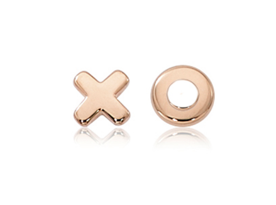 14KR 8mm Flat Hug & Kiss Studs