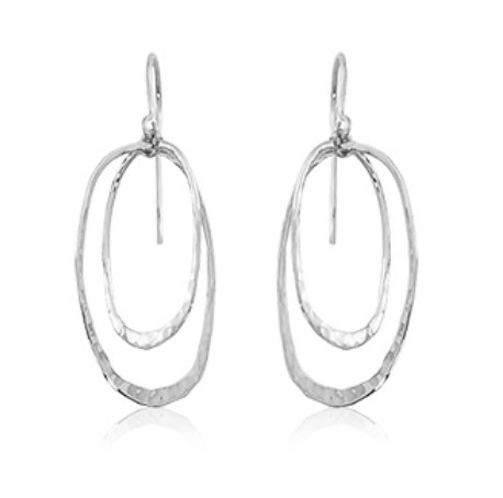 .925 Mini Dual Oval Hammered Orbit