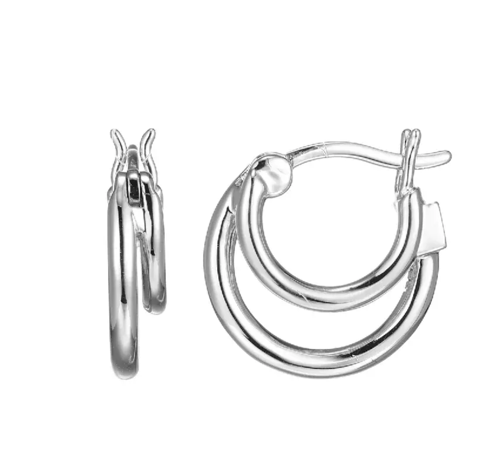 .925 "SIMPATICO" RHODIUM PLATED HOOP EARRING