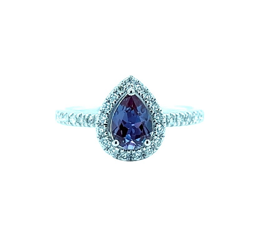 14KW Alexandrite and Diamond Fashion Ring