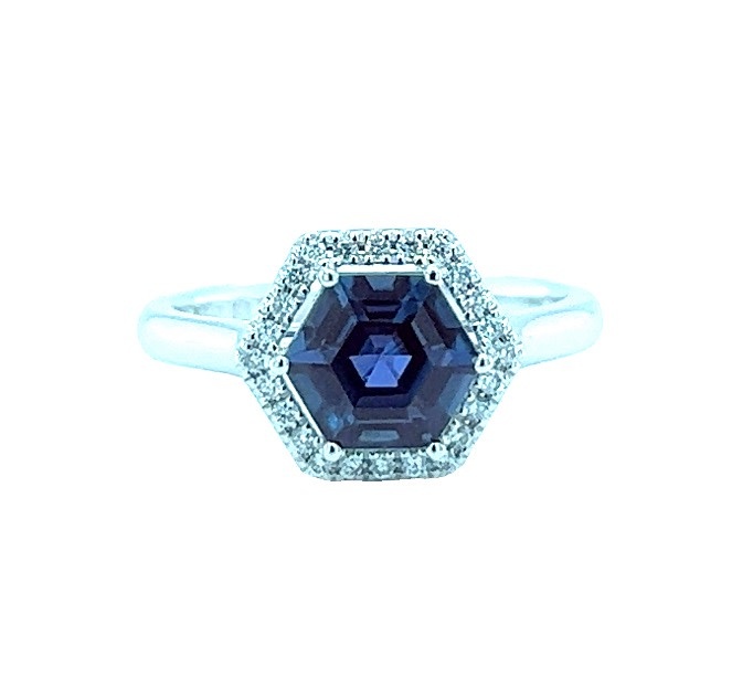 14KW Alexandrite and Diamond Fashion Ring