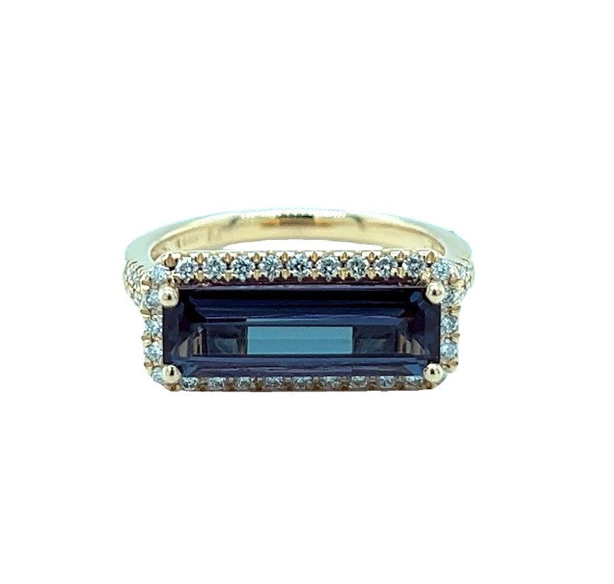 14KY Alexandrite and Diamond Fashion Ring