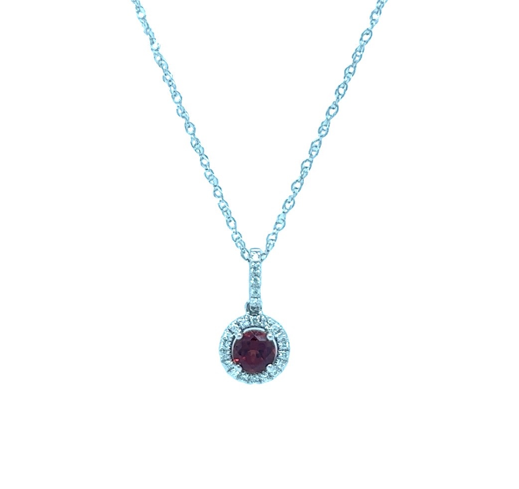 14KW Garnet Halo Pendant 14KW Garnet Halo Pendant