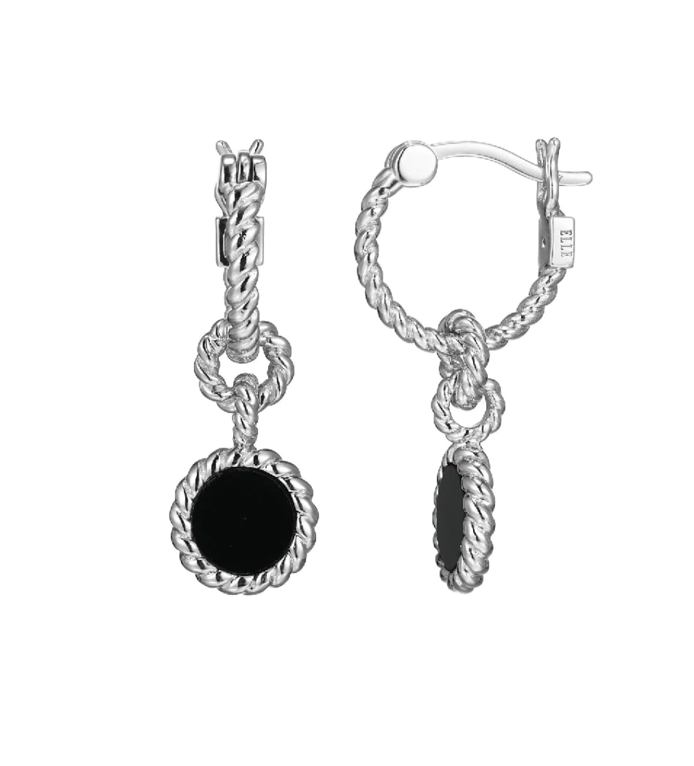 .925 Rhodium Plated Nautical Dangle Earrings