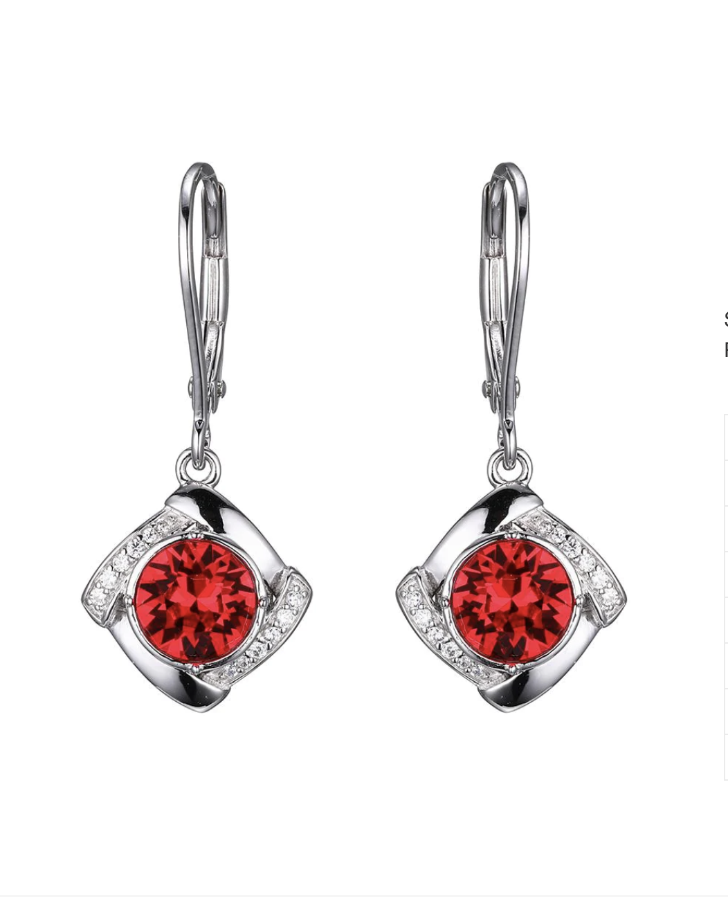 .925 Rhodium Plated Swarovski Crystal Earrings