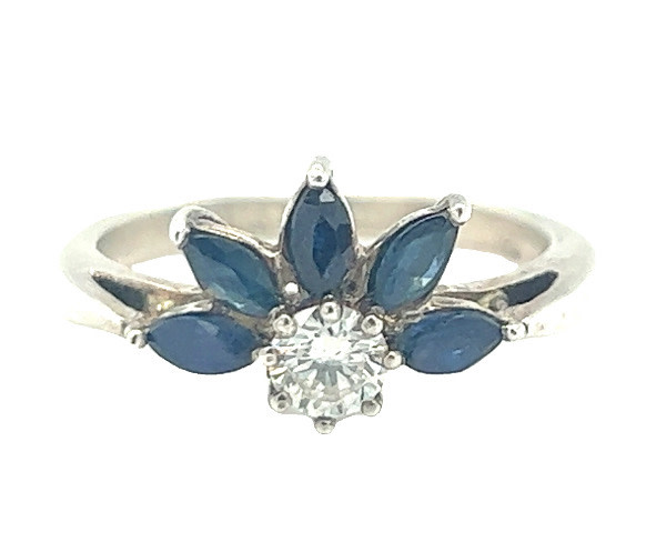 .925 Asymmertical Sapphire Fashion Ring