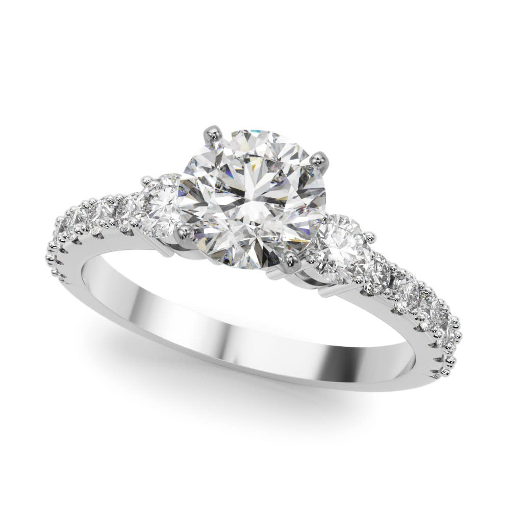Three stone accented Engagement Mounting (center not included)