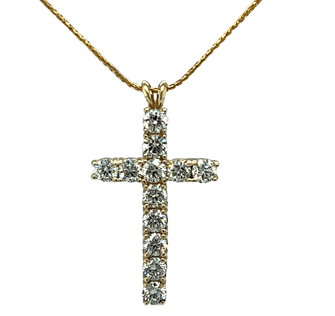 14KY LG Diamond Cross Pendant 1.25CTW