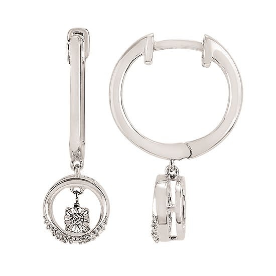 Ostbye Shimmering Diamonds® Circle Drop Earrings With .03 Ctw. Diamonds In Sterling Silver Ostbye Shimmering Diamonds® Circle Drop Earrings With .03 Ctw. Diamonds In Sterling Silver