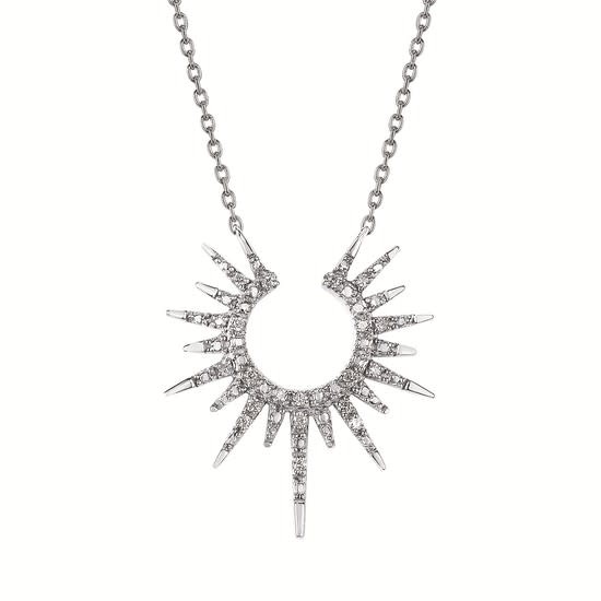 .925 .06 Ctw. Sunshine Collection Diamond Necklace In Sterling Silver
