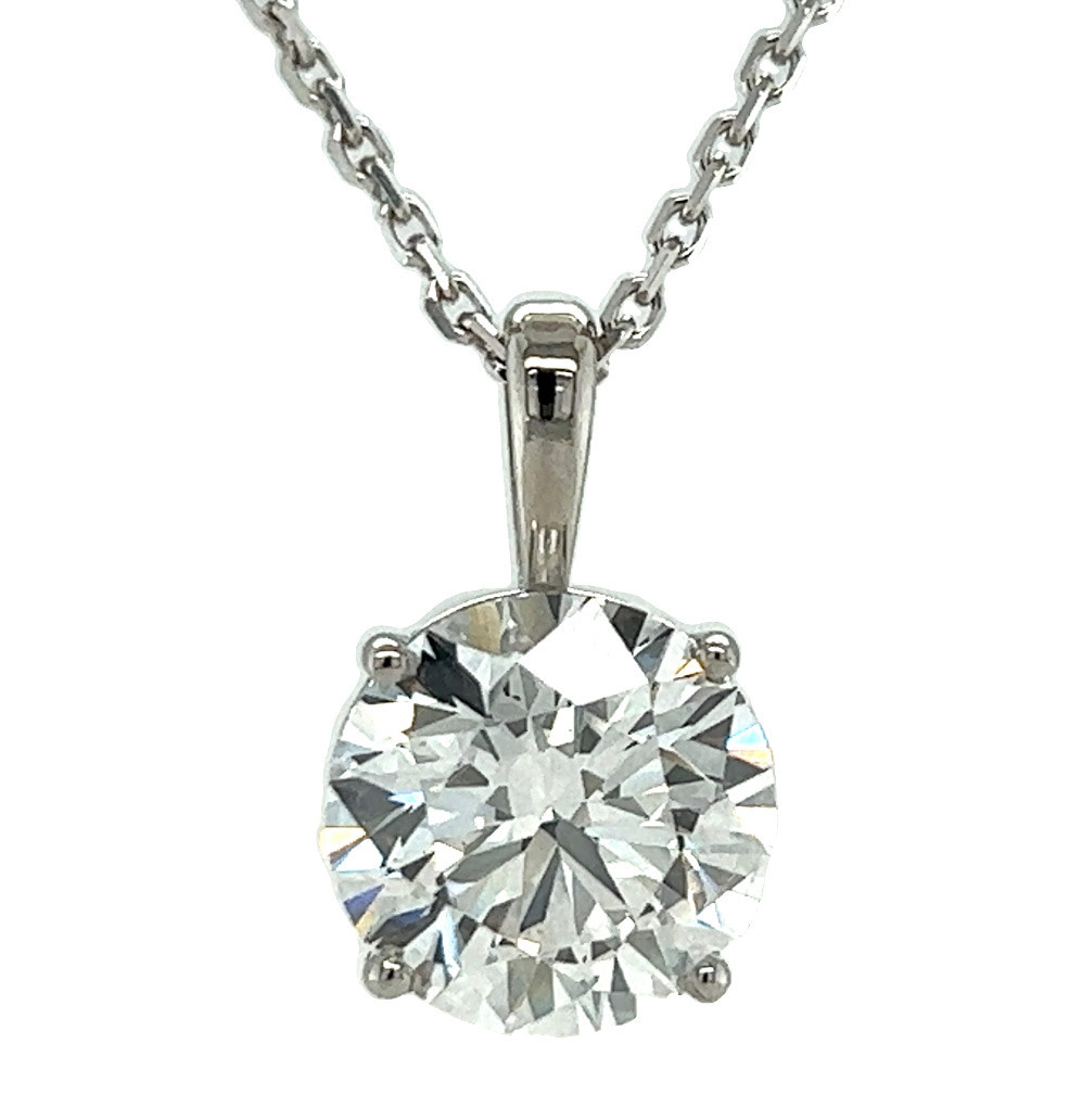 14KW 4.03CT E SI1 LG Diamond Pendant