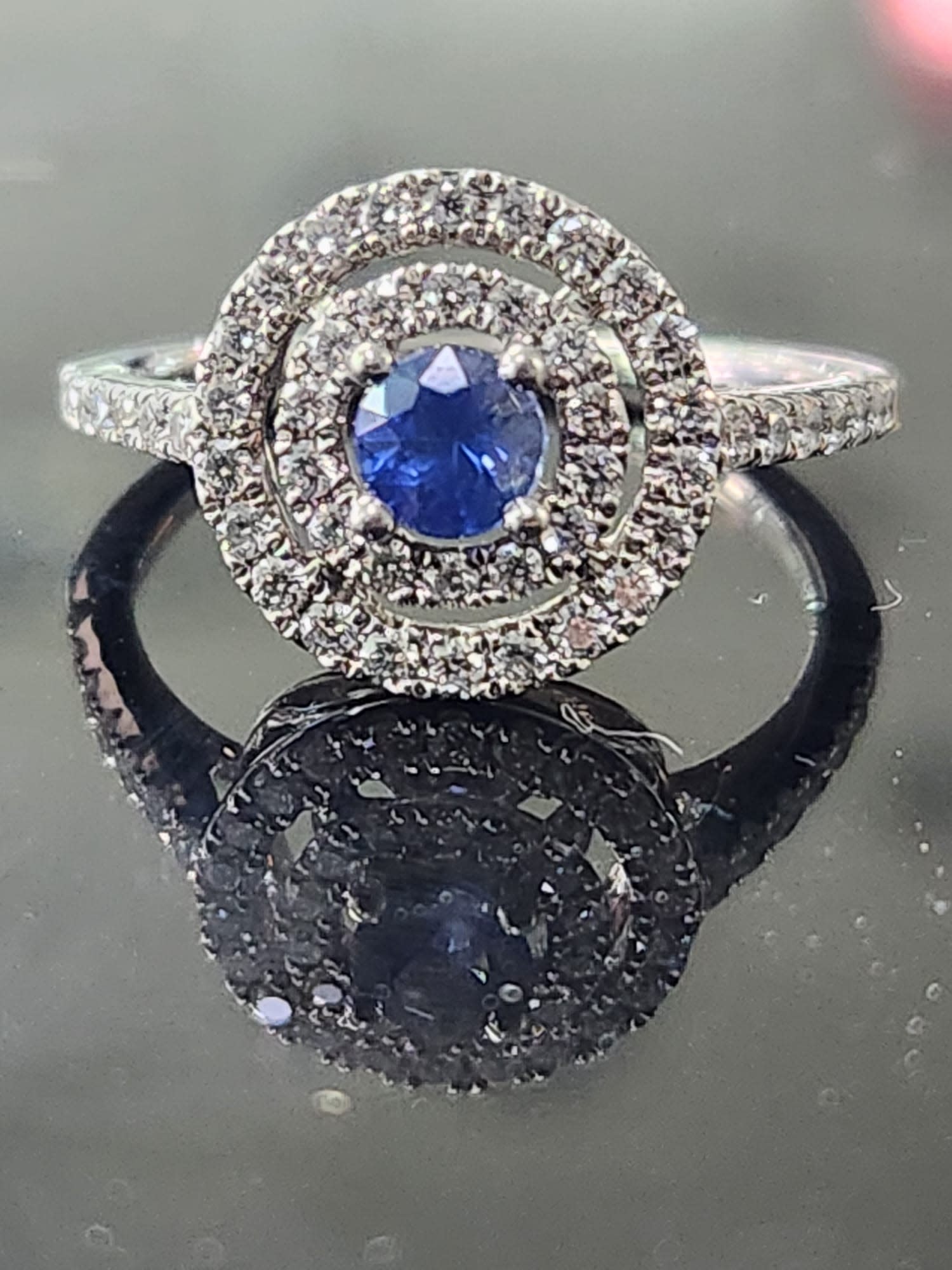 14KW Sapphire and Diamond Fashion Ring