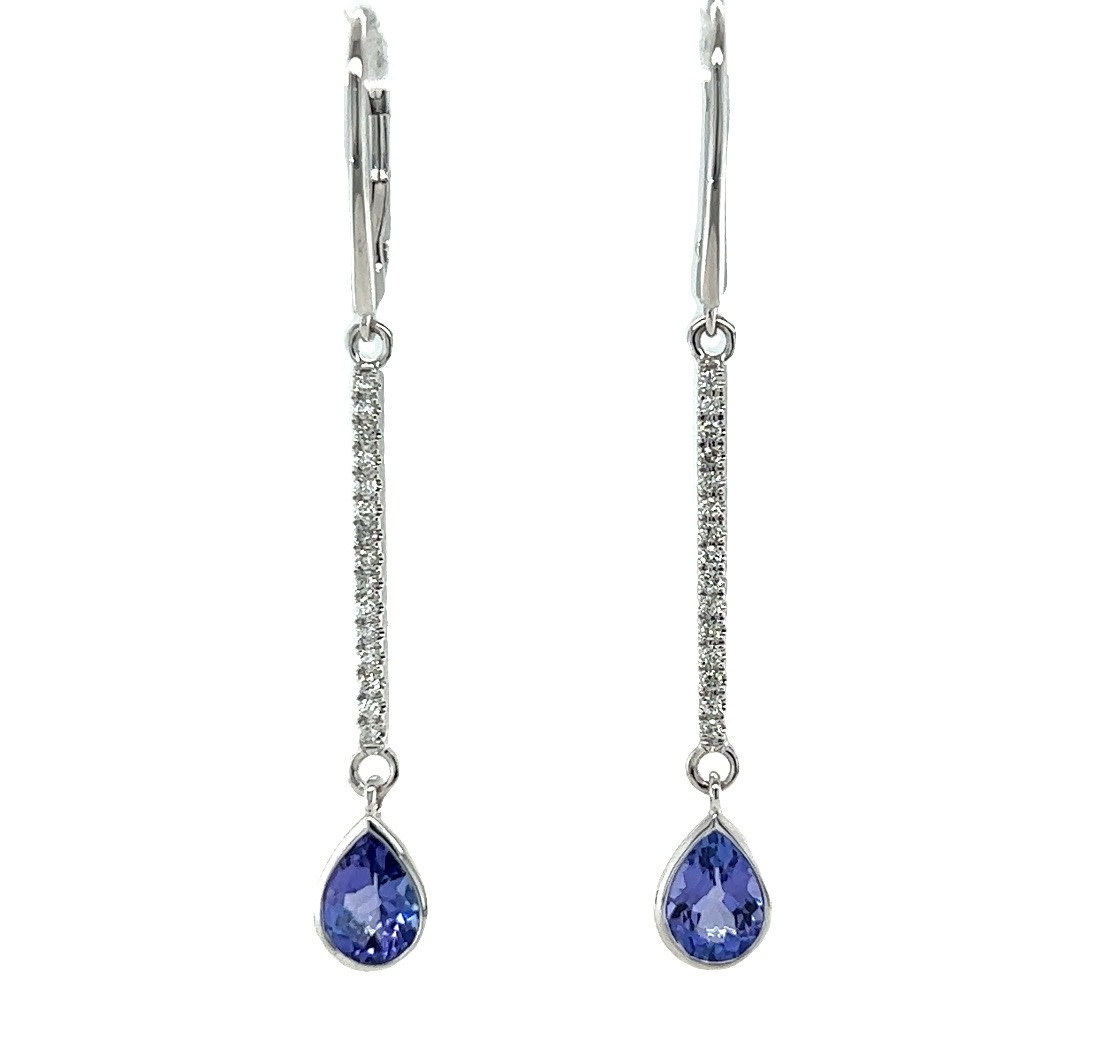 Legend 14KW Tanzanite & Diamond Earrings 1.30CT