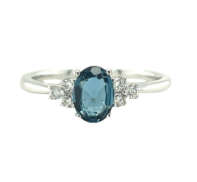 14KW London Blue Topaz & Diamond Ring .85CT 14KW London Blue Topaz & Diamond Ring .85CT
