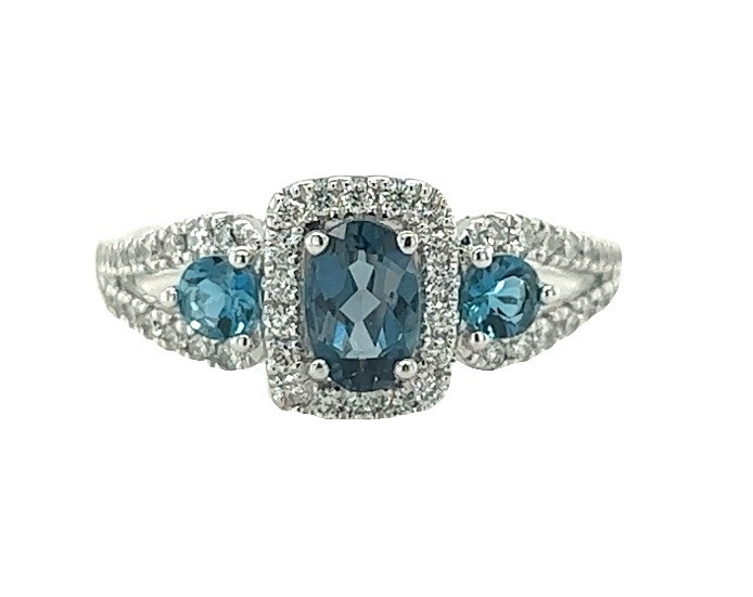14KW London Blue Topaz & Diamond Ring 14KW London Blue Topaz & Diamond Ring