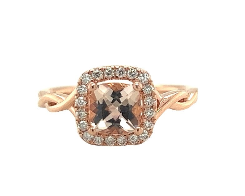 Legend 14KR Morganite & Diamond Ring .86CT