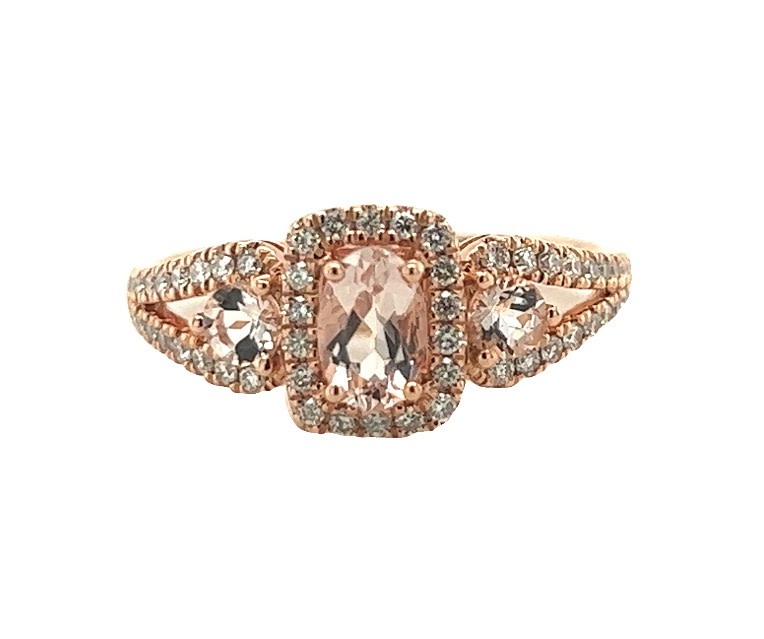 14KR Morganite & Diamond Ring .87TW 14KR Morganite & Diamond Ring .87TW