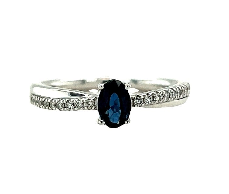 14KW Sapphire & Diamond Ring .54CT