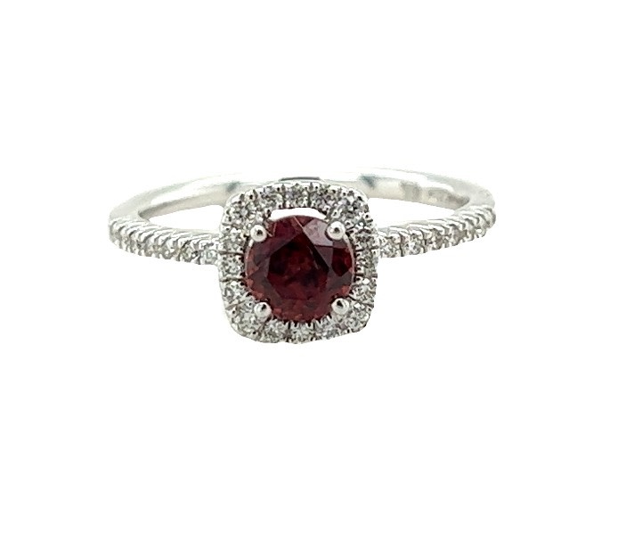14KW Garnet & Diamond Ring .66CT 14KW Garnet & Diamond Ring .66CT