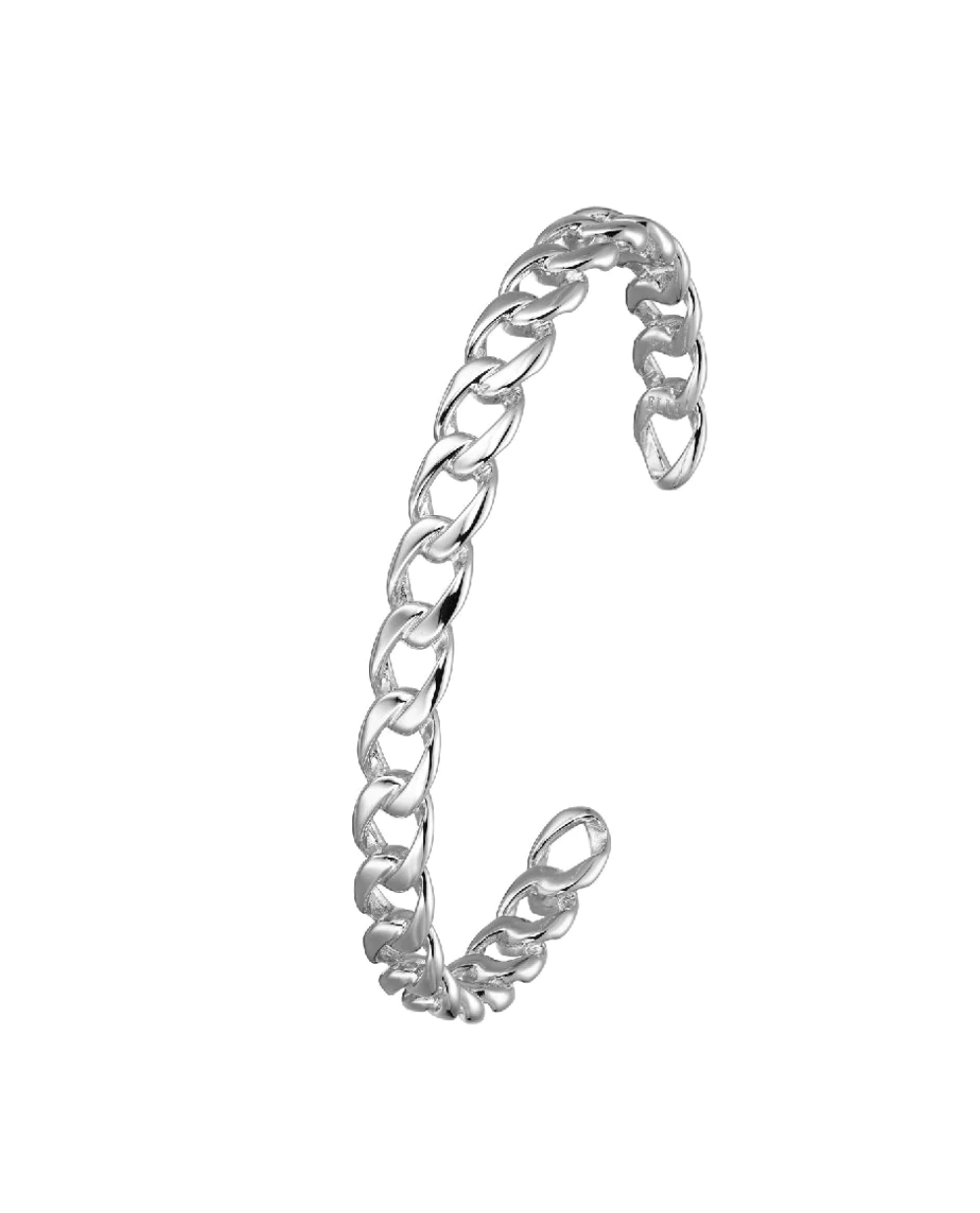 .925 Rhodium Plated Cuff Bracelet
