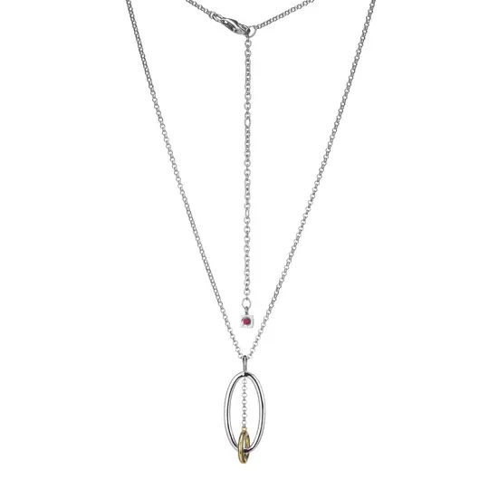 Elle .925 Two Tone Oval/Circle Necklace Elle .925 Two Tone Oval/Circle Necklace
