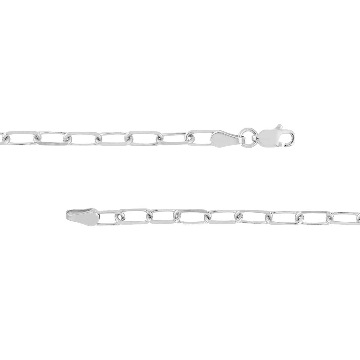 .925 3.1mm Paper Clip Anklet with Lobster Lock
