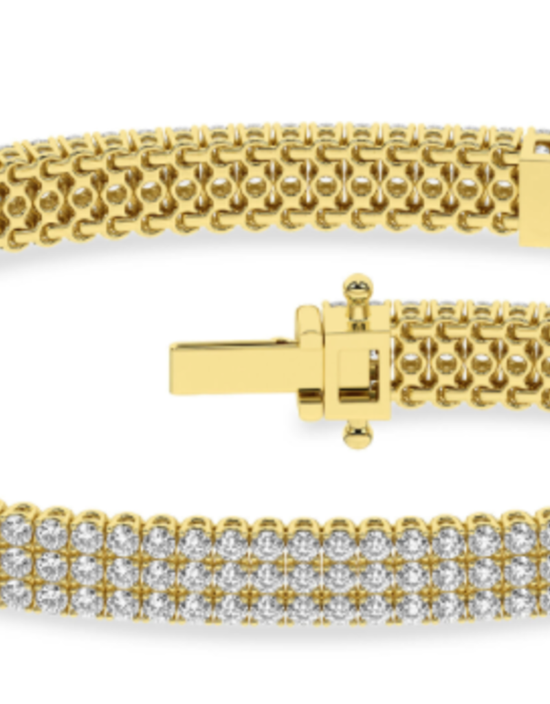 14KY 6.00CTTW LG Multi-row Diamond Tennis Bracelet