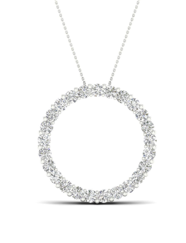 Revelation 14KW .50CTTW LG Diamond Circle Pendant