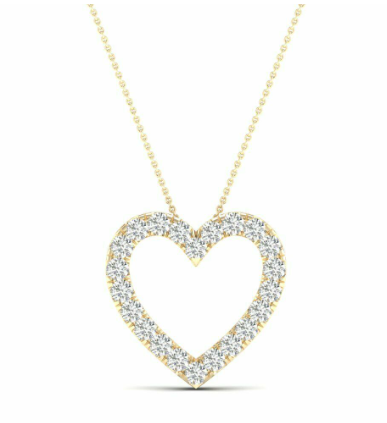 Revelation 14KY 1.00 LG Diamond Heart Pendant