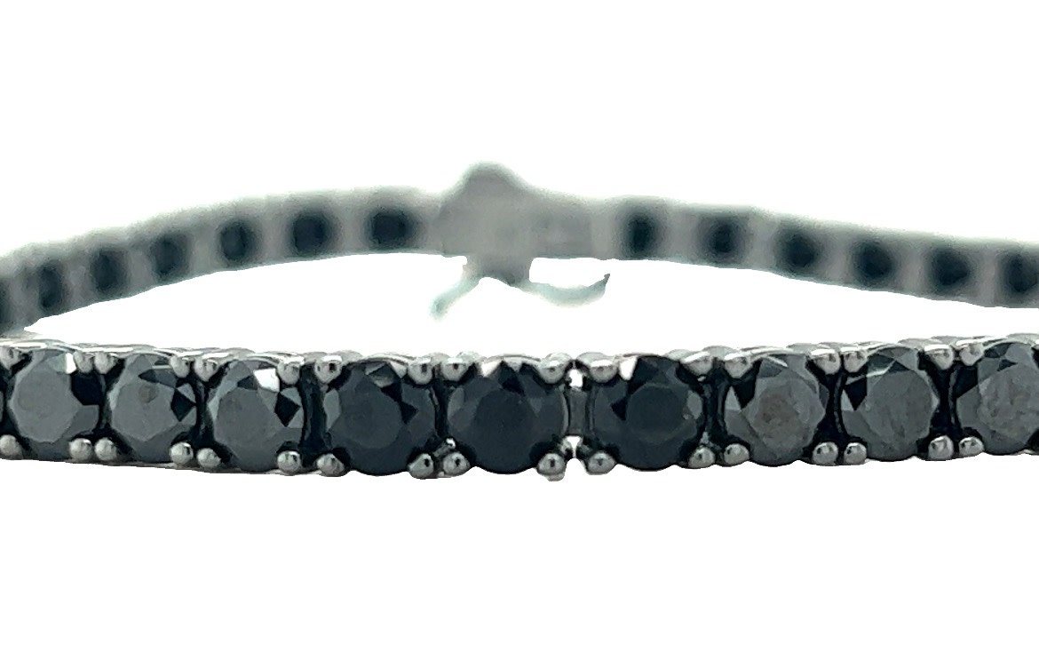 .925 Black CZ 8" Bracelet .925 Black CZ 8" Bracelet