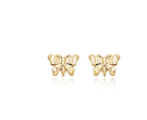 Carla 14KY Small Butterfly embossed stud