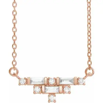 14KR Art Deco LG Diamond Necklace .13tw 14KR Art Deco LG Diamond Necklace .13tw