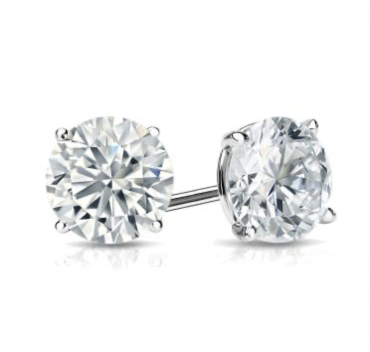 14KW RD Lab Grown Diamond Studs 6.08CTW