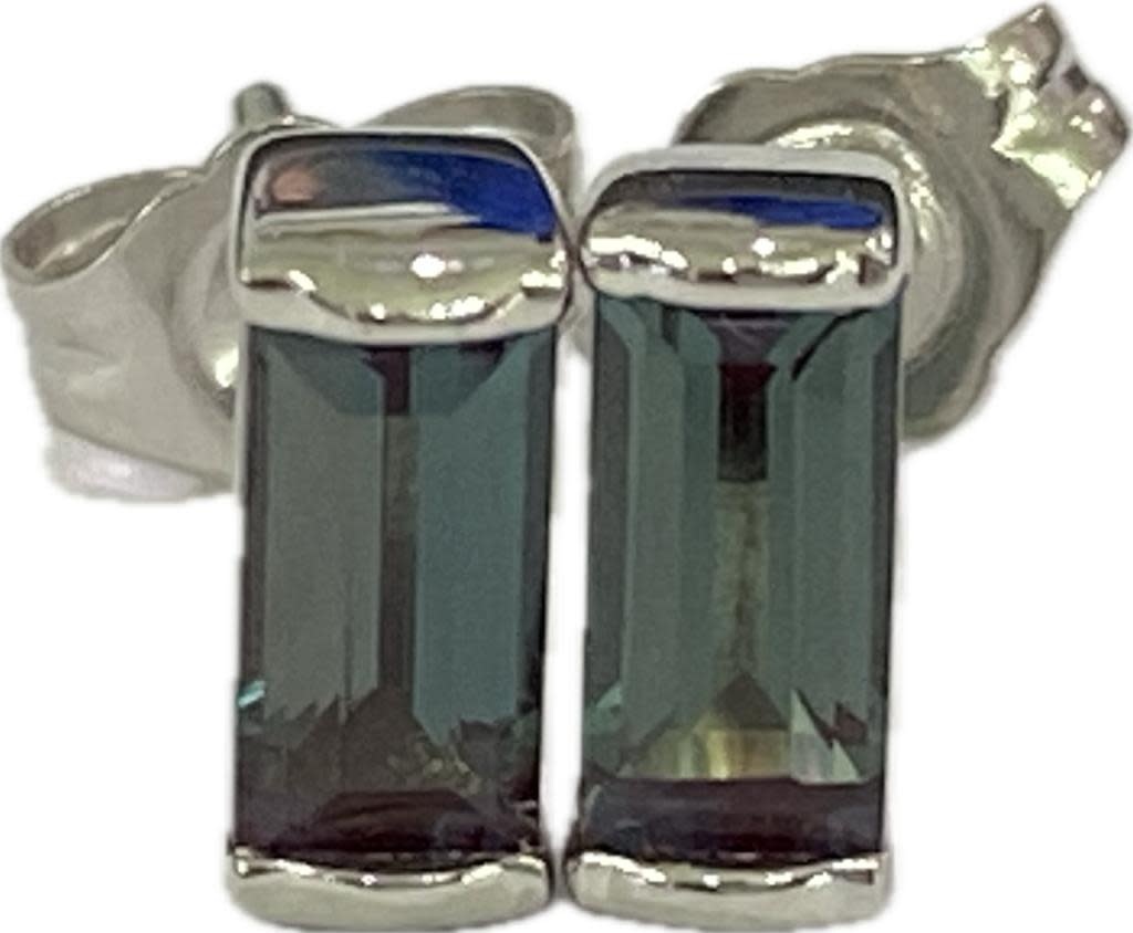 Legend 14KW LG Baguette Alexandrite Studs .96TW