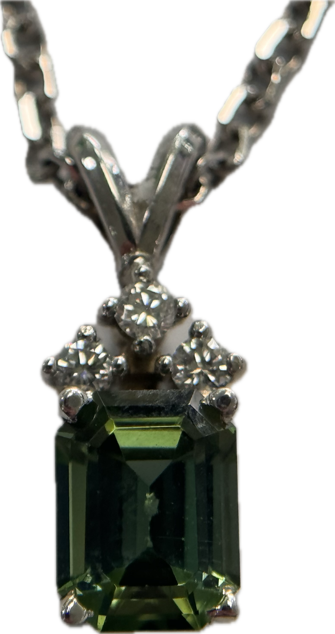 14KW 1.52CT Green Tourmaline Pendant