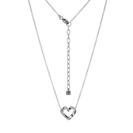 Elle Sterling Silver CZ Heart Necklace