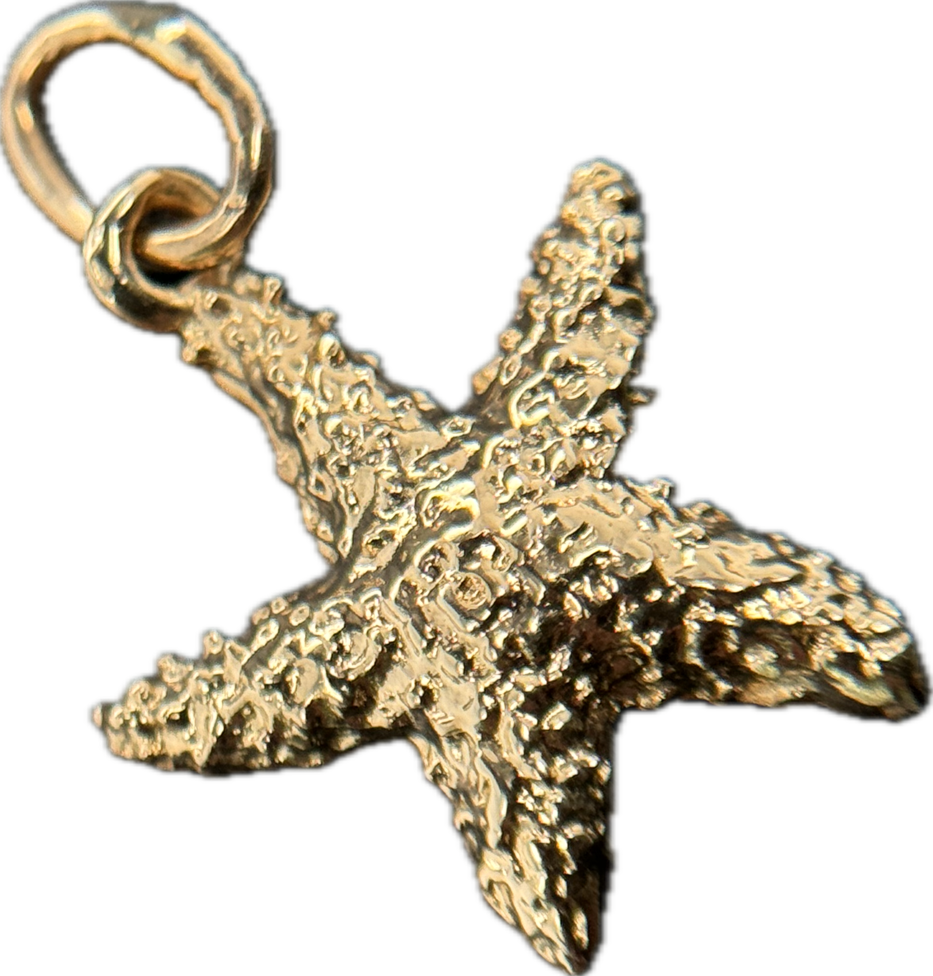 14KY Textured Starfish Pendant
