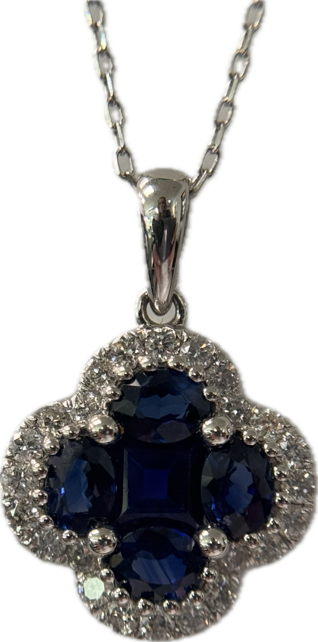 14KW Sapphire & Diamond Pendant