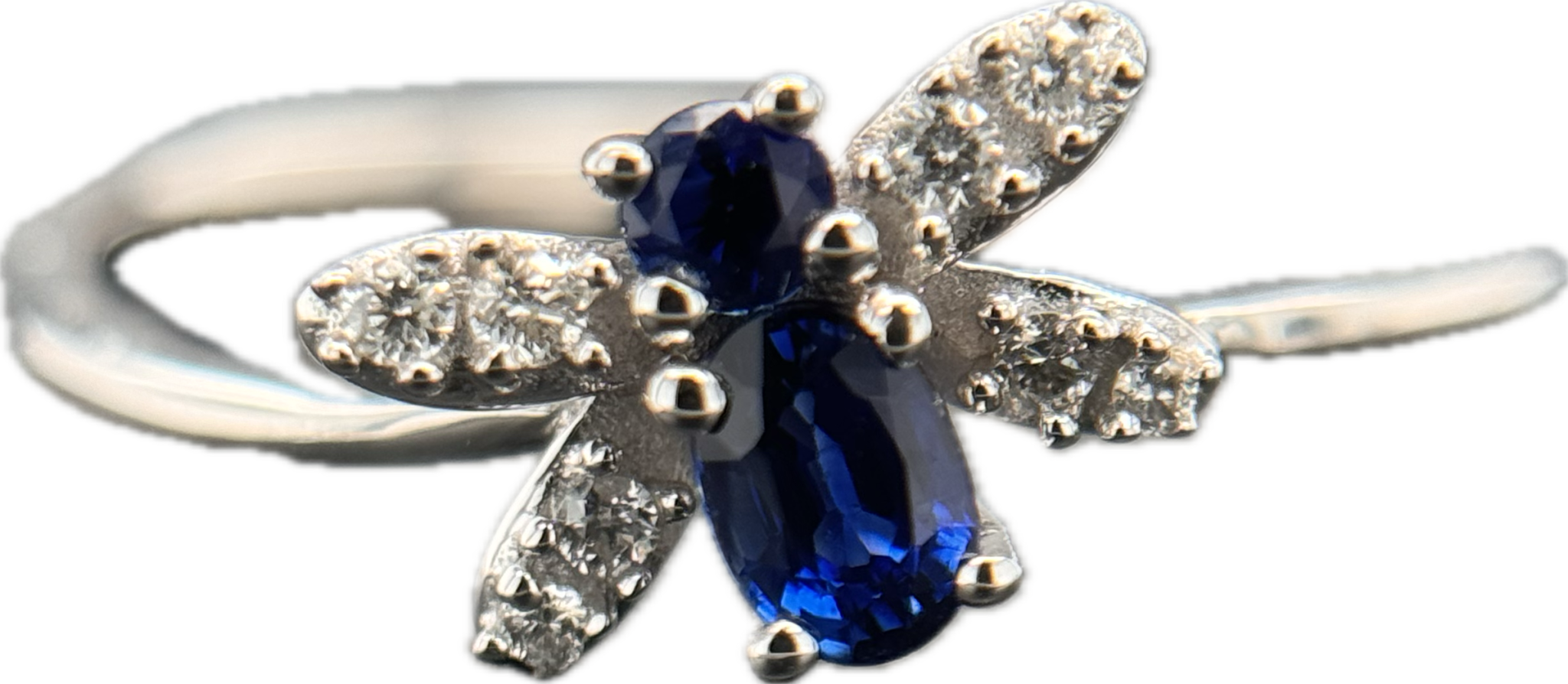 14KW Sapphire & Diamond Bee Ring