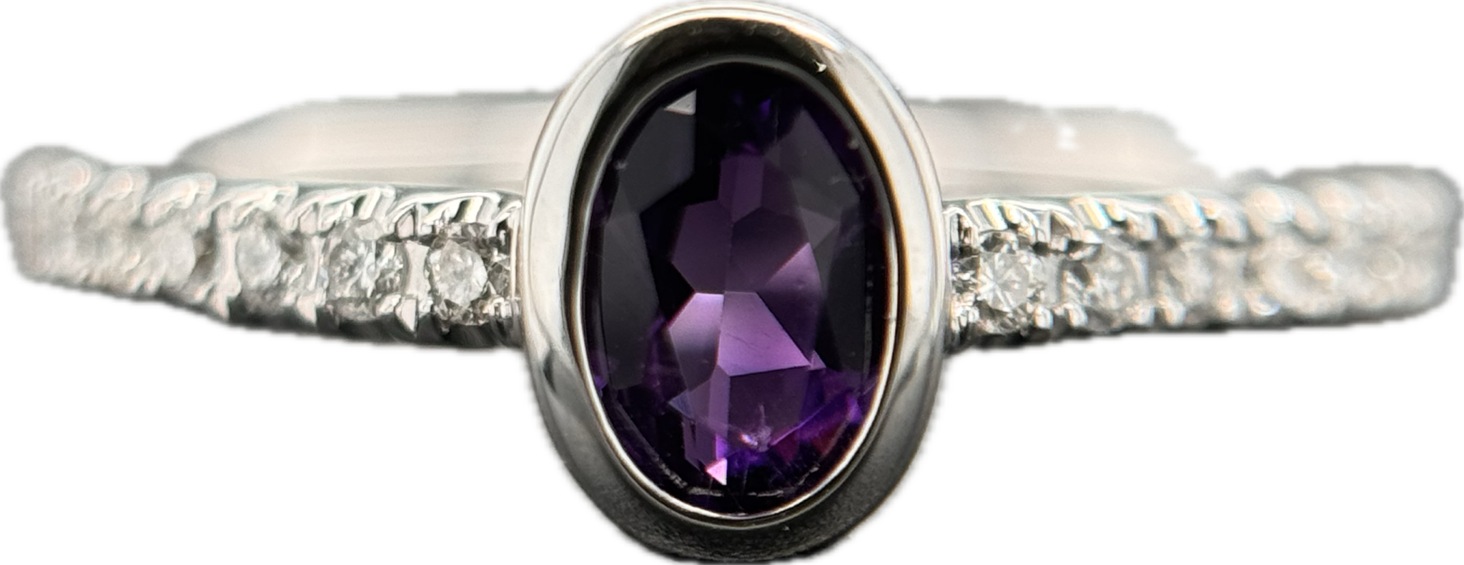 14KW Amethyst Ring .37CT