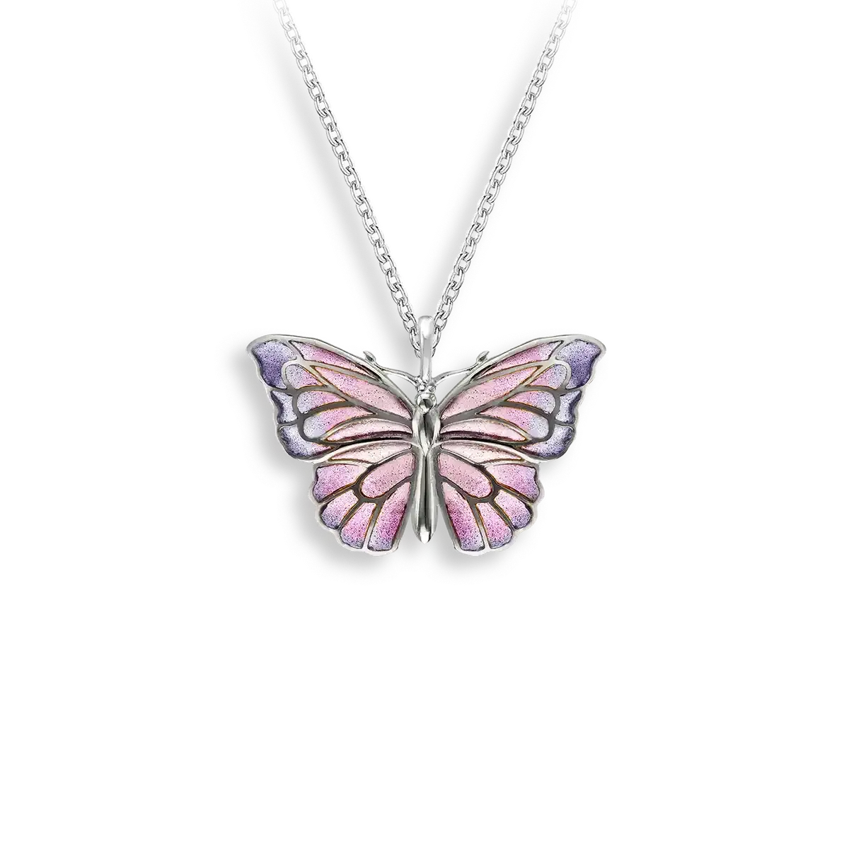 .925 Purple Butterfly Necklace