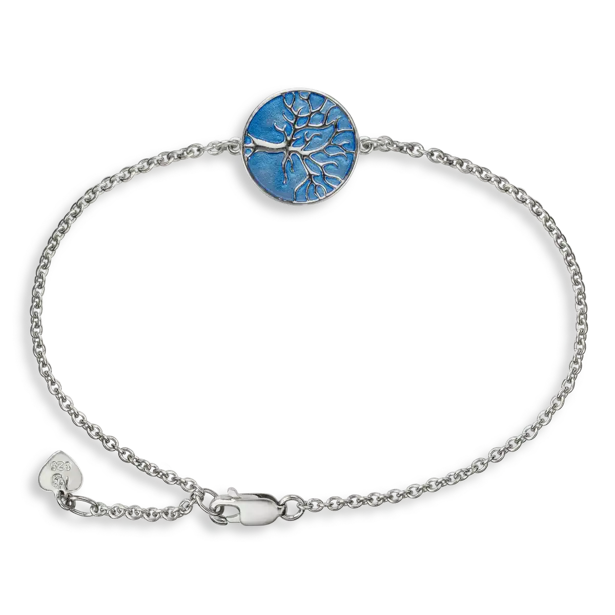 .925 Double Sided Blue Tree Of Life Bracelet