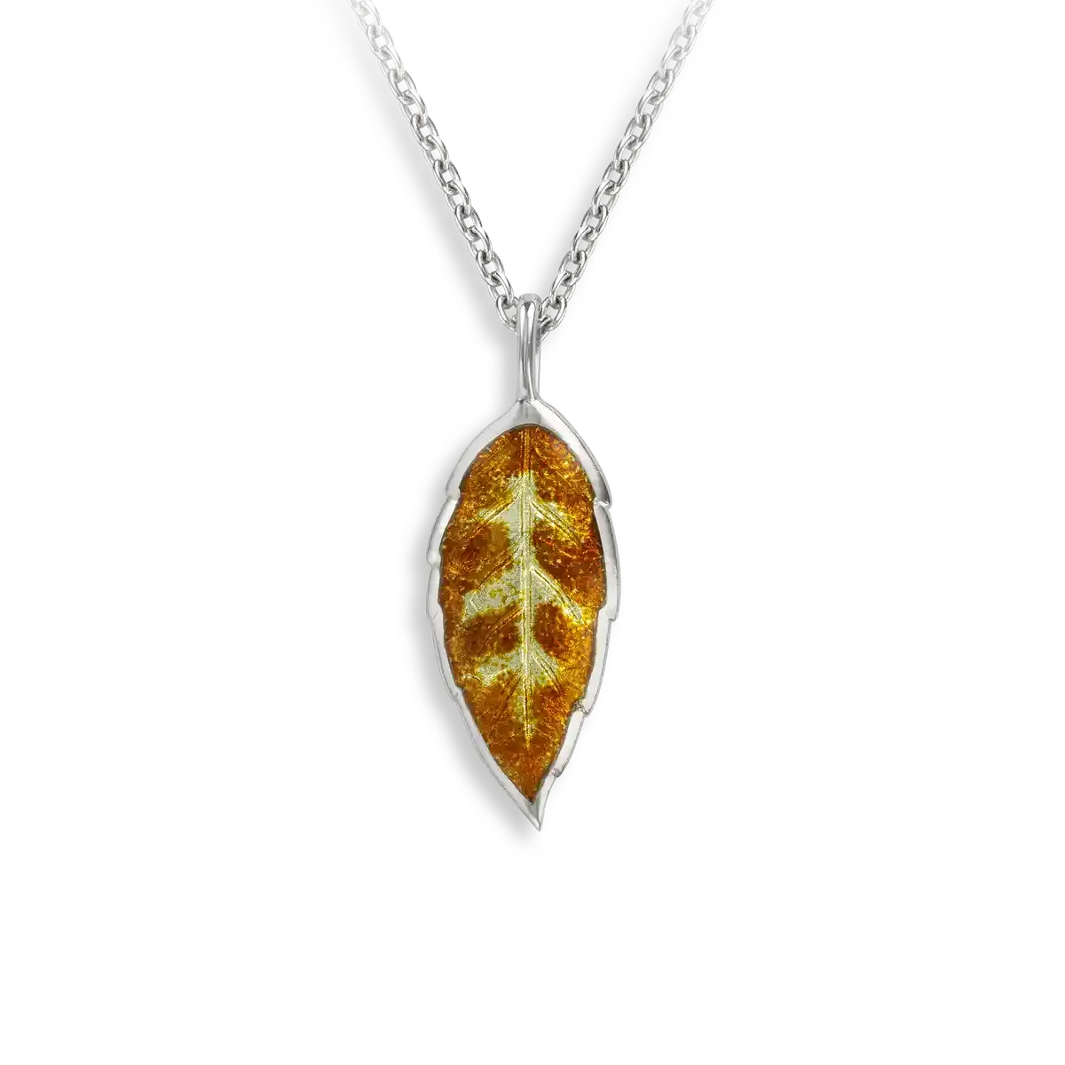 .925 Gold Elm Leaf Necklace