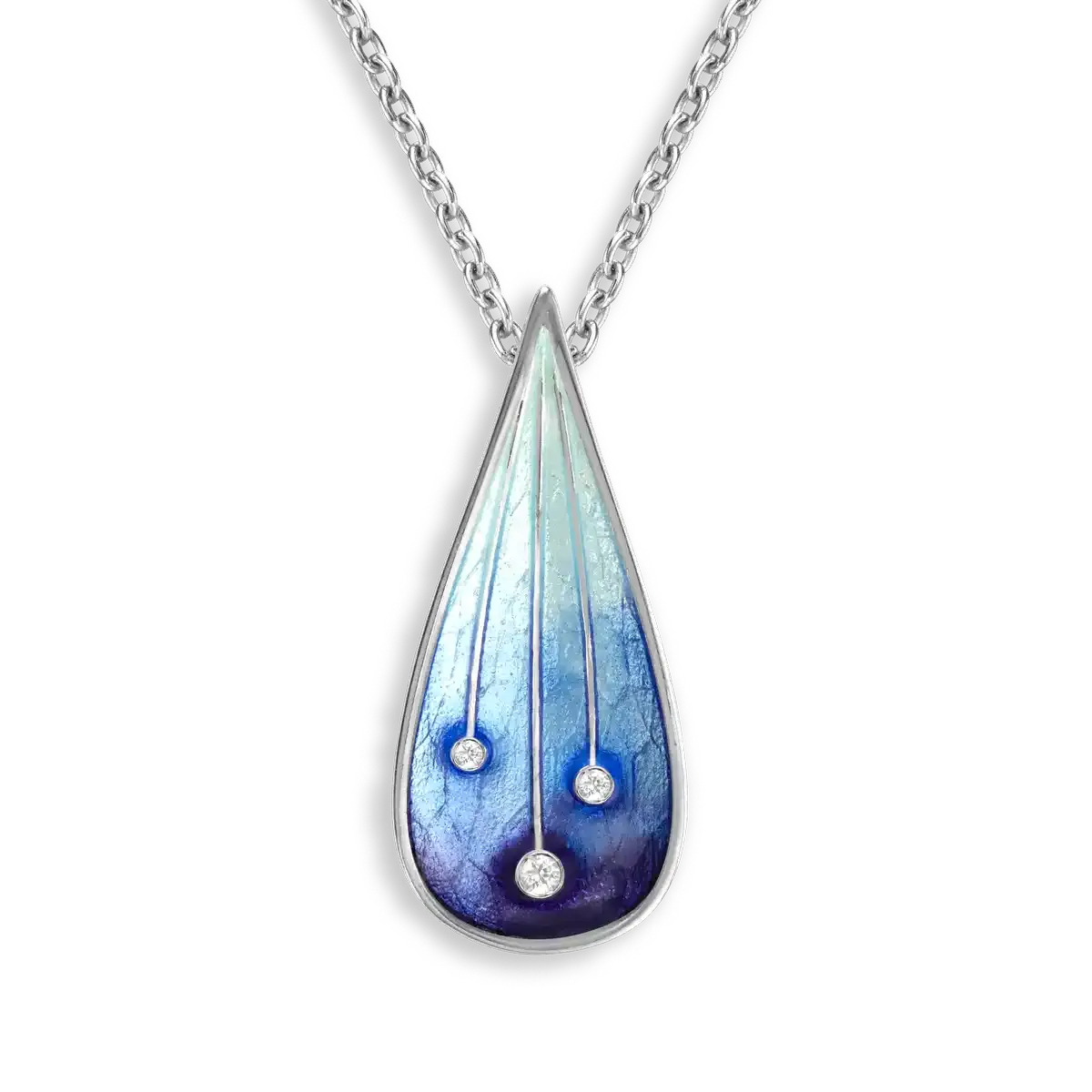 .925 Blue Sky Stars  Necklace with White Sapphires