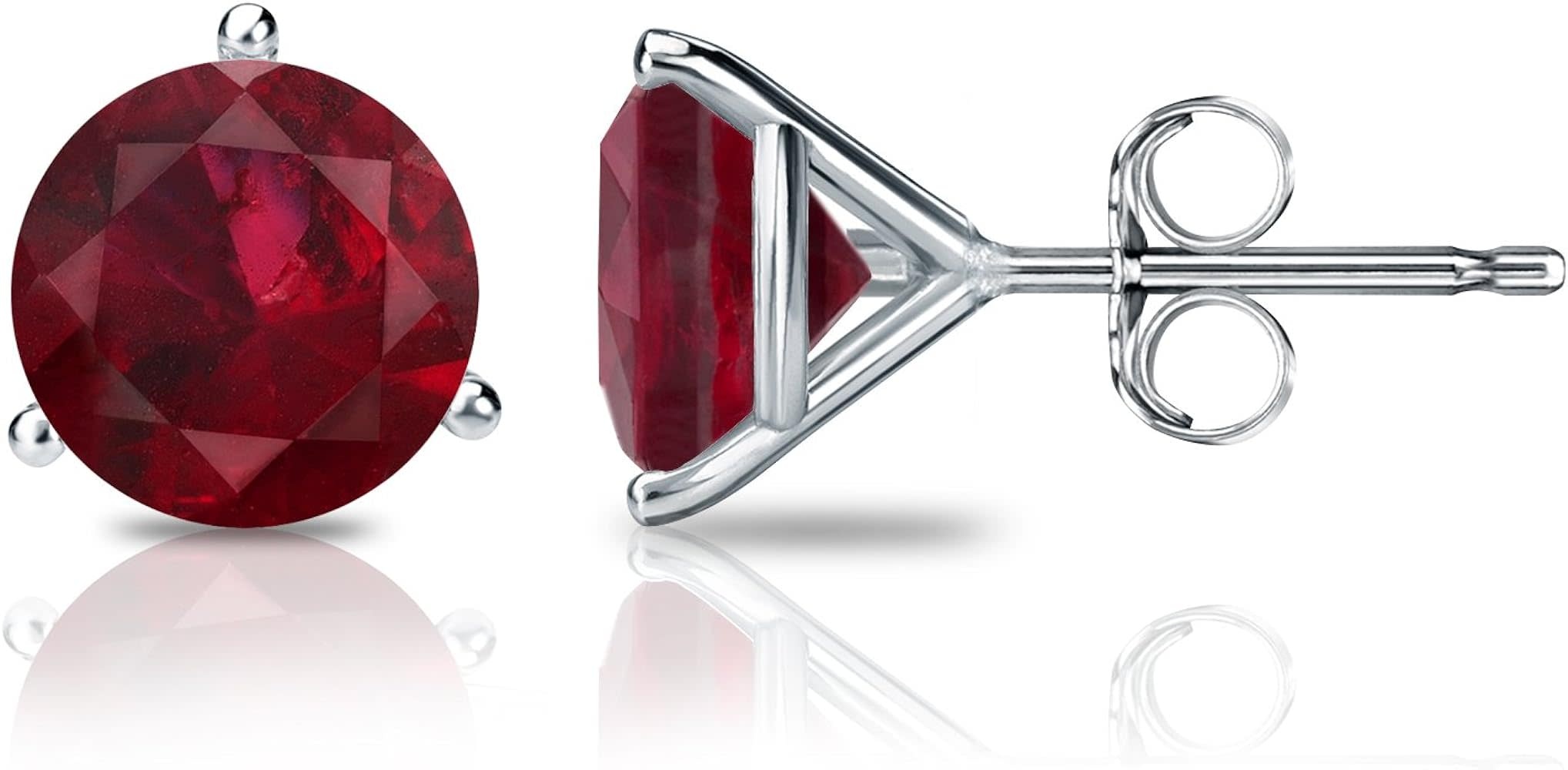 14KW .70TW Lab Grown Ruby Studs