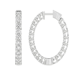 Revelation 14KW 3CTW LG Diamond Hoops