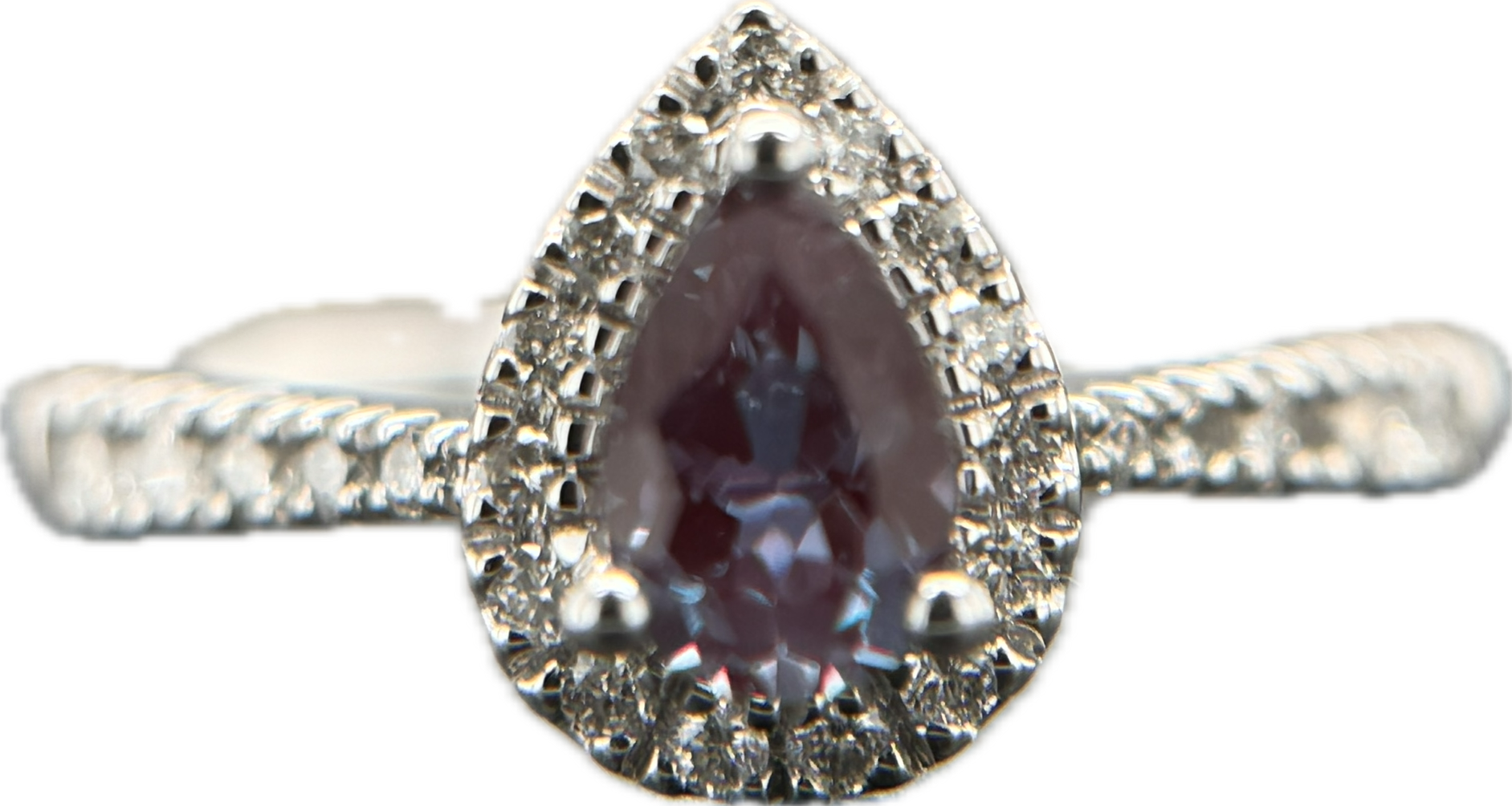 14KW .47CT Alexandrite & .21CT Diamond Fashion Ring