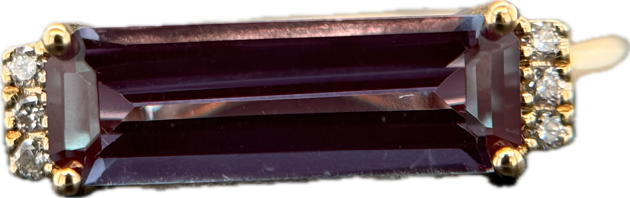 14KY 1.63CT Alexandrite & Diamond Ring