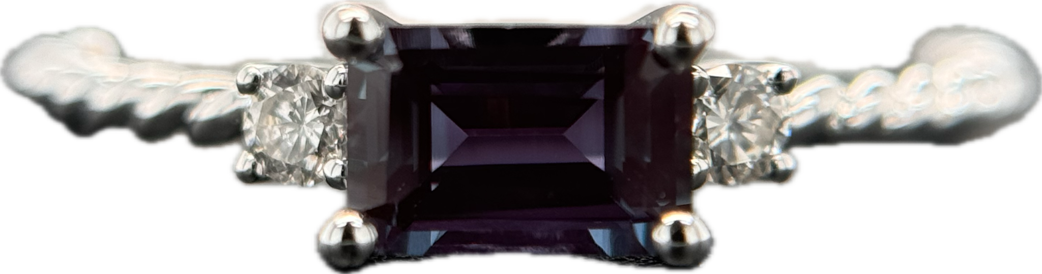 14KW .68CT Alexandrite & Diamond Ring