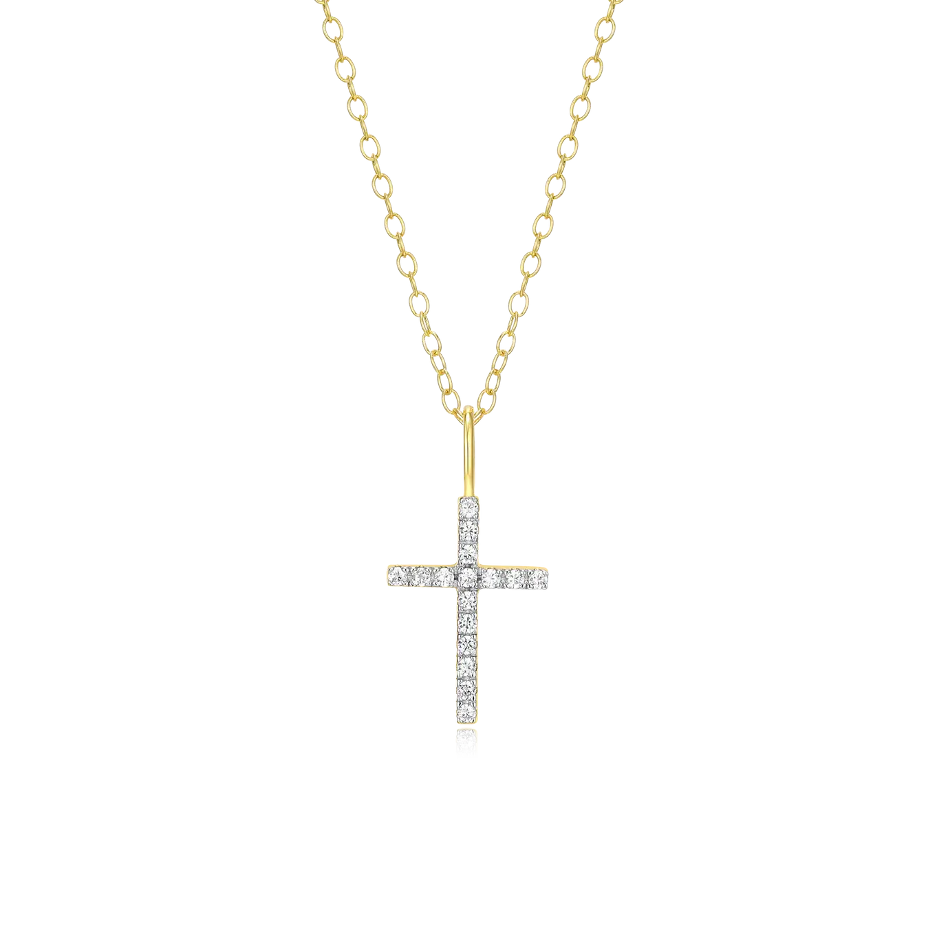Monte Luna .925 14K Gold Plated Lab Grown Diamond Cross